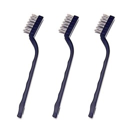 3 Pieces Mini Stainless Steel Brush Curved Handle Steel Wire Bristles for Cleaning Welding Slag and Rust