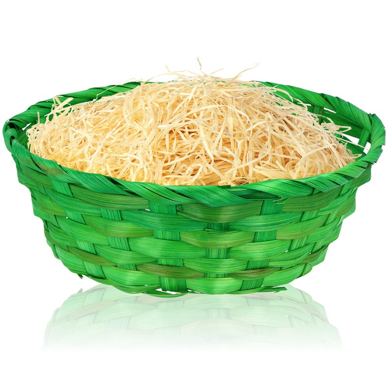 com-four® Easter Decoration & Gift Set - Green Raffia Baskets,