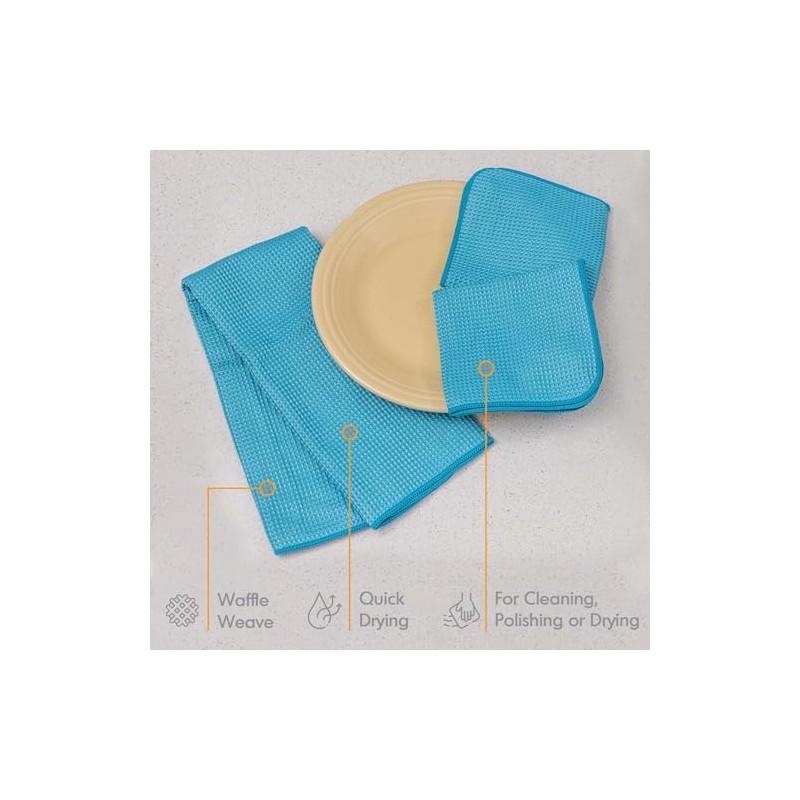 MUkitchen | Waffle Microfiber Towel | Durable & Absorbent for