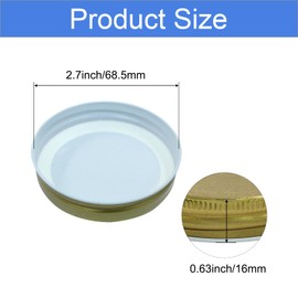 Waziaqoc 30 Pack Mason Jar Lids Regular Mouth, Leak Proof Secure Mason Storage Solid Caps Jars Lids, 2.75 inch/70mm, Gold
