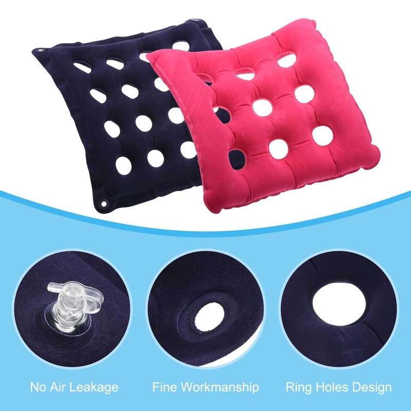 PATIKIL Inflatable Seat Cushion 2 Sets Portable Chair Cushion Backrest