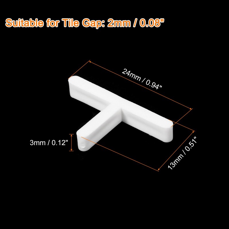 uxcell 800Pcs Wall Floor Tile Plastic T-Shape Spacers Tiling Tools