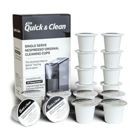Quick & Clean 16-Pack Cleaning Pods Compatible with Nespresso Original Single Serve Espresso Machines - Removes Stains, Non-Toxic and Eco-Friendly