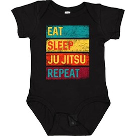 inktastic Martial Arts Eat Sleep Ju Jitsu Repeat Baby Bodysuit 6 Months 0040 Black 33b21