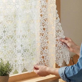 Molaxhome Butterfly Valance Curtains 63x12in Window Treatment for Home Kitchen Cafe Bedding Living Dinning Bath Room Door Balcony Decor