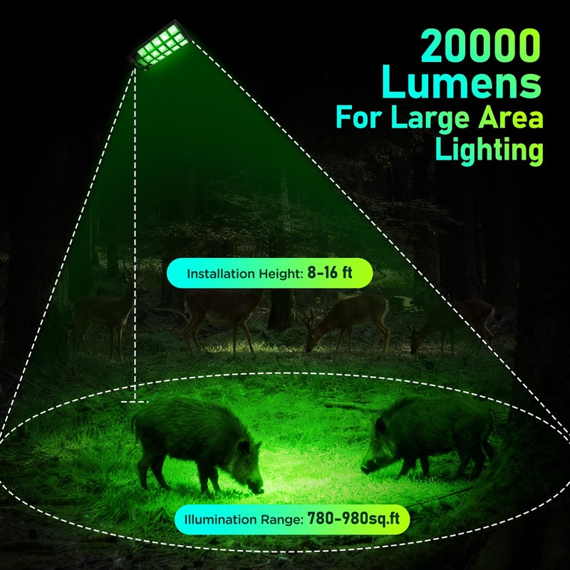 BINGLUX Hog Lights for Night Hunting - 20000LM Solar Powered