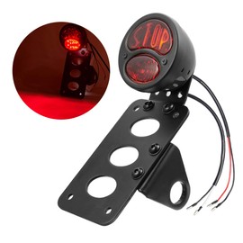 Amazicha Motorcycle LED Tail Light Brake Rear light 1" side mount License Plate Bracket Compatible for Harley Sporster Bobber Chopper Sportster