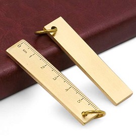 Regla de cobre pequeña portátil de 6 cm, 3 mm de grosor, regla de metal de latón
