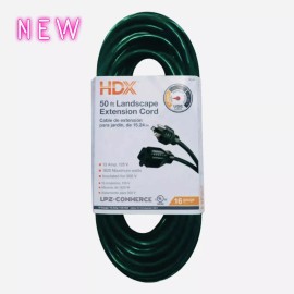 HDX 50 ft. 16/3 Light Duty Indoor/Outdoor Landscape Extension Cord, Green