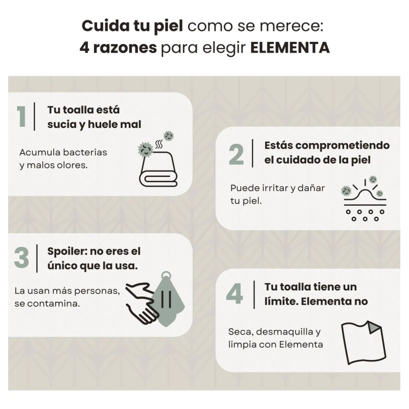 Toallitas Faciales Secas Desechables Extra Gr Elementa 150pz