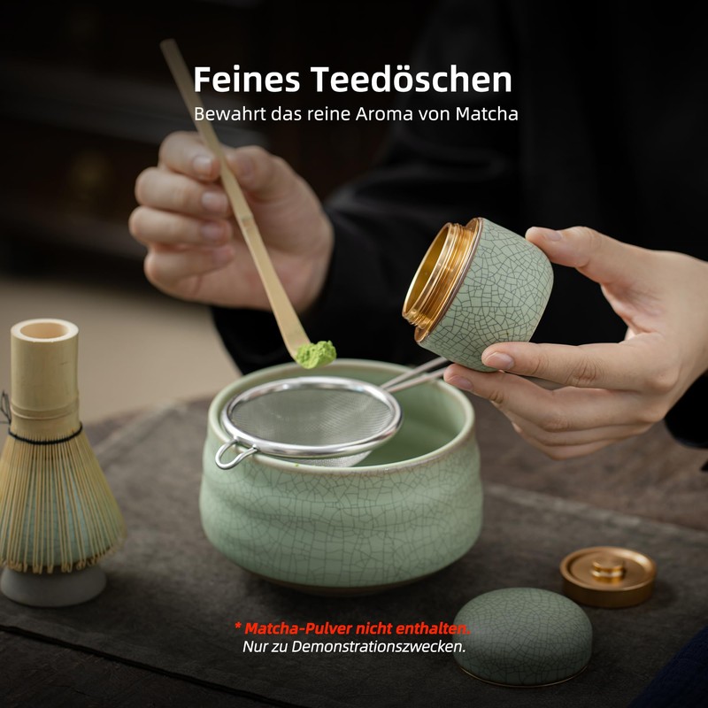 TEANAGOO Small Ceramic Matcha Container | 2.8 oz Portable Storage