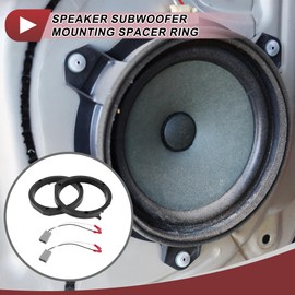 HEROFFIX 2 Set Audio Coaxial Speaker Speaker Spacer Ring Tweeter Speaker Spacer Adaptor for Honda CRZ 11-16 Front Rear Front Rear Speaker Subwoofer Mounting Spacer Bracket Ring Black ABS