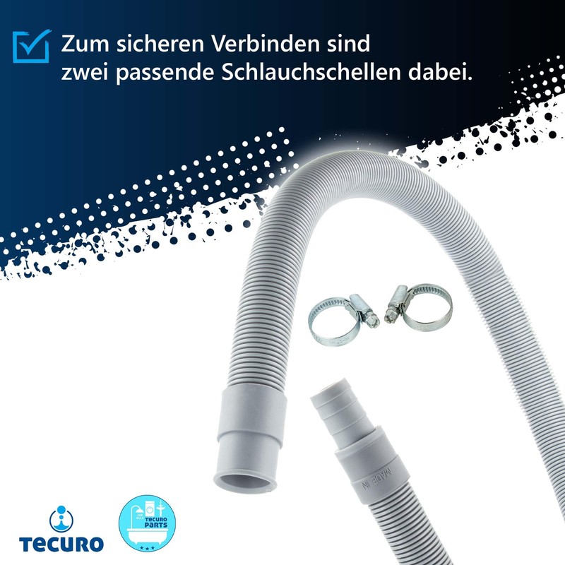 tecuro Drain Hose Extension 1.0 m Complete Set Including Hose