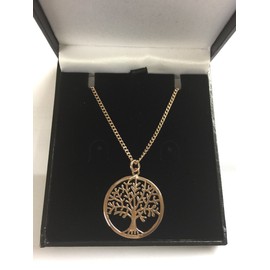 ANTOMUS® 18k YELLOW GOLD VERMEIL SILVER TREE OF LIFE YGGDRASIL ADJUSTABLE NECKLACE Diamond Cut Curb 50(1.75mm Gauge) "THREE CHAINS IN ONE" 20"-22"-24"