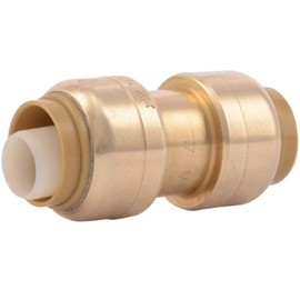 SharkBite 1/2 Inch Coupling, Pack of 4, Push to Connect Brass Plumbing Fitting, PEX Pipe, Copper, CPVC, PE-RT, HDPE, U008LFA4