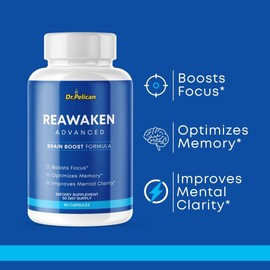 Pelican Vitamins ReAwaken Advanced-Brain Support- 4 Bottles- 240 Capsules