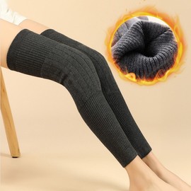 Knee Warmers Knitted Leg Warmers Calf Protectors Cold Knee Thermal Wraps 3 Colors Beige 3ea