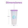 Vaso de Plástico Reusable con Doble Pared 710 ml Brillante