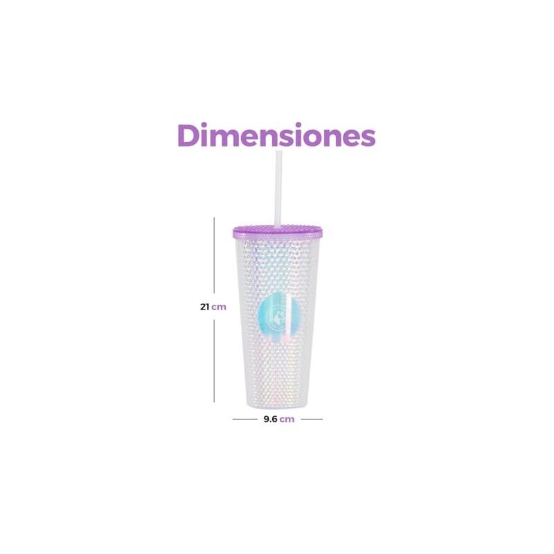 Vaso de Plástico Reusable con Doble Pared 710 ml Brillante