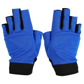 BOODUN Pair of Fishing 

Half Finger Gloves Breathable Sunproof Hands Protection for Outdoor Kayaking Hiking(Blue XL)