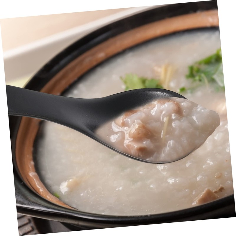 Alipis Smooth Ceramic Soup Spoons 6pcs Set Rice Eating Spoons