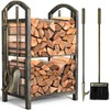 Amagabeli Fireplace Log Rack with 4 Tools 74 x 40