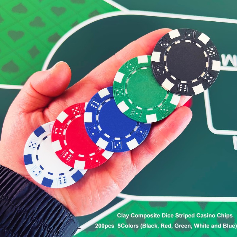 SEETOOOGAMES Casino Poker Chips Clay - 200pc 11.5g Gambling Chips
