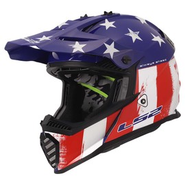 LS2 Helmets Gate Youth Full Face Helmet (Gloss Battle Scar Red/White/Blue - Youth Medium)