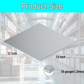 YLJNGUS 18 Gauge Sheet Metal Steel - 2PCS 12" x 12" Cold Rolled Mild Carbon Steel Plate 0.05inch(1.2mm) Thick Weldable 18 Ga Metal Panels for Industrial DIY Weld Use etc