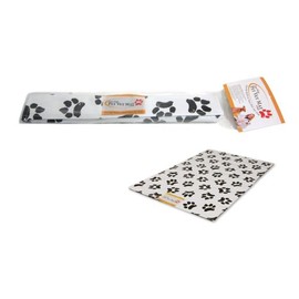 Ezee~Visit Black and White Dog Paw Print Pet Vet Mat (Standard)