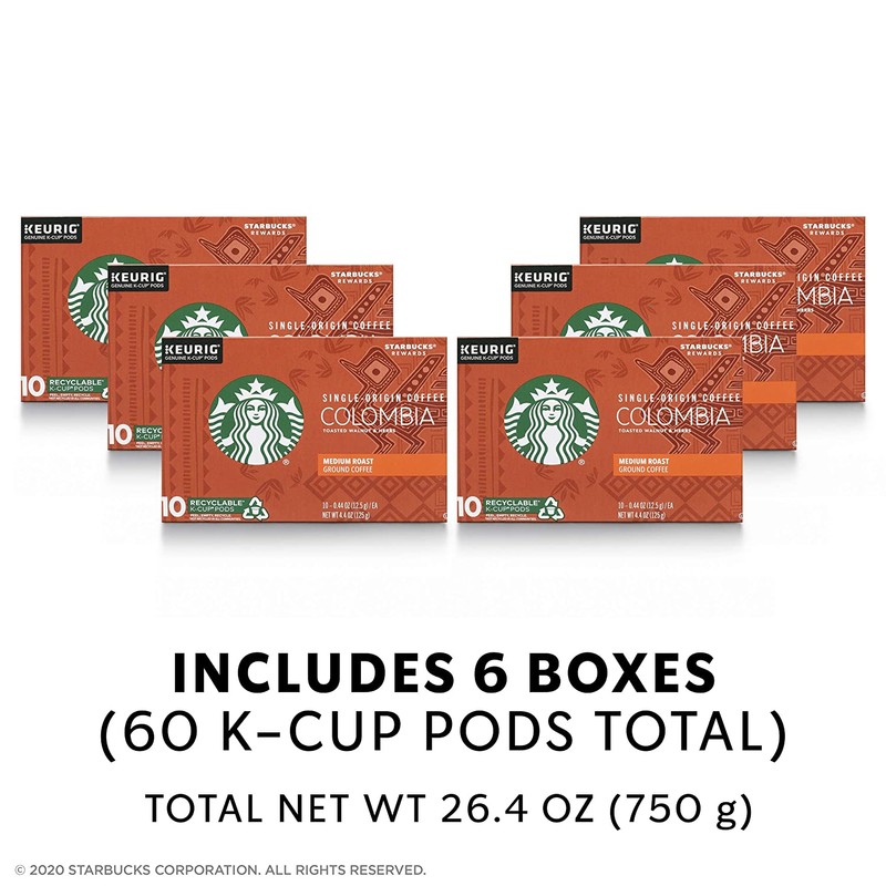 Starbucks Medium Roast K-Cup Coffee Pods — Colombia for Keurig