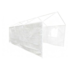 Rutile 10x20 Carport Replacement Sidewall, 180G PE Waterproof & UV Protected Sidewall Cover (White, Sidewall Panel w/o Mesh Windows)