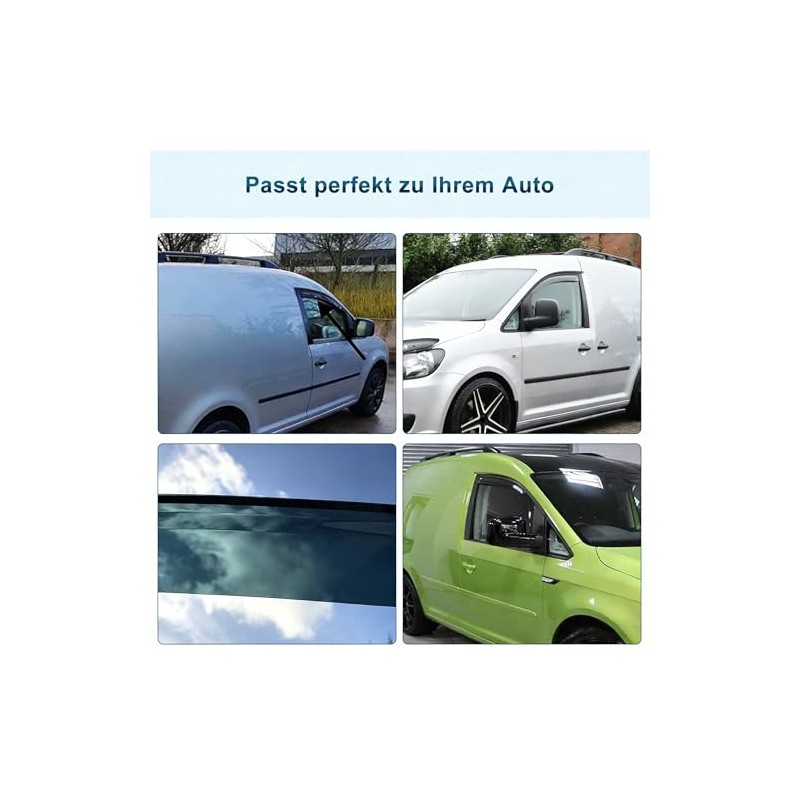 Wind Deflectors Compatible with VW Caddy 3 2004-2015, Rain Deflectors,