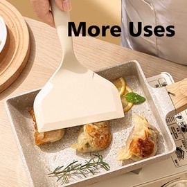 Tamagoyaki Spatula，Nonstick Pancake Shovel，Silicone Omelette Spatulas for Egg, Cookie, Omelette, Fish, Burgers (White)