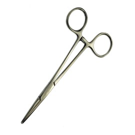 Motanar Professional Stainless Steel Pets Dogs Cats Hemostat Forceps Scissors Ear Hair Clamp Pulling Shears Plier Pet Dog Trimmer Accessories Straight Curved Silver 5.5 Inch (Straight)