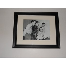 Cleveland Vinyl Framed 1956 Million Dollar Quartet Elvis Presley, Carl Perkins, Johnny Cash, and Jerry Lee Lewis Sun Studios 14" by 17" Print