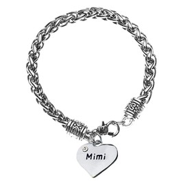 Infinity Collection Mimi Charm Bracelet, Grandma Charm Silver Rope Bracelet, Grandma Jewelry, Grandmother Gift for Family Mimi