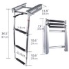 Pontoon Boat Ladder,3 Step Telescoping Ladder Under Platform Slide Mount