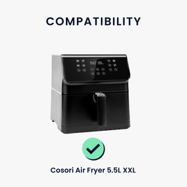 kwmobile Case Compatible with Cosori Air Fryer 5.5L XXL Protective Cover - Hot Air Fryer Cover Case - White Black Dandelion Love