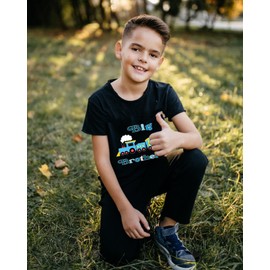 Big Brother Freight Train Tee Tops for Toddler Boys Tshirt Casual Promoted to Big Bro Announcement Outfits Shirt Black 5T