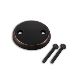 CalcMetal Dual Hole Bathtub Drain Overflow Plate with Two Matching Screws, Easy to Install, Venetian Bronze
