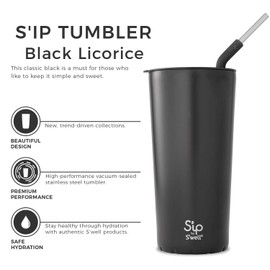 S'ip by S'well - Vaso de acero inoxidable con aislamiento de 24 onzas líquidas para llevar café, té y bebidas frías durante 16 horas y calientes para 4-BPA, 24 oz