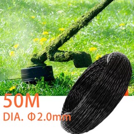 Grass Strimmer Line Weed Trimmer Lines Twist Weed Strimmer String Eater Line Cord Wire Trimmers Line Brush Cutter (2.0mmx50m)