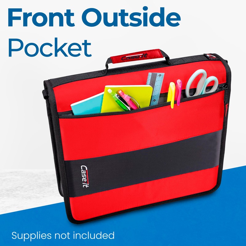 Case-it Classic Zipper Binder | 2-Inch O-Rings, 350 Sheet Capacity,