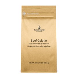 Pure Original Ingredients Beef Gelatin (2 lb) Bovine Beef Gelatin, Thickener, Soups & Sauces