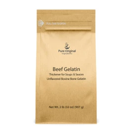 Pure Original Ingredients Beef Gelatin (2 lb) Bovine Beef Gelatin, Thickener, Soups & Sauces
