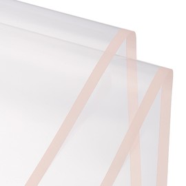 sourcing map 20 Pcs Pink Edge Clear Flower Wrapping Paper 23x23 Inch Clear Gift Wrap Paper Sheet for Gift Baskets Waterproof Florists Wrapping Paper for Flower, Gift Box Packaging