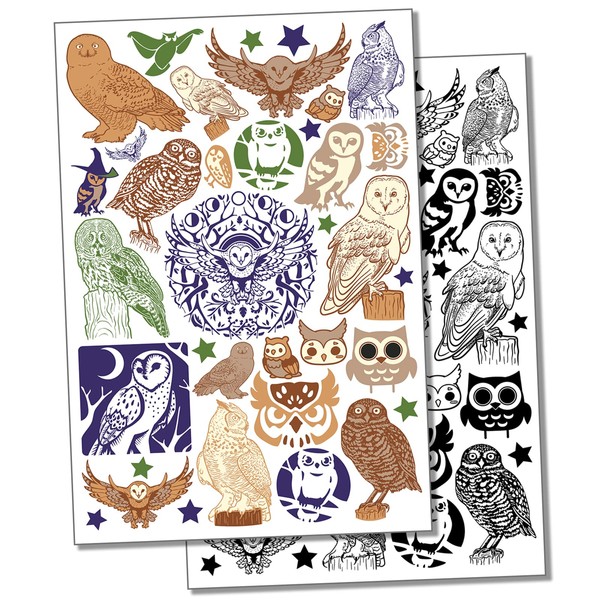 Owls Give a Hoot Temporary Tattoo Water Resistant Fake Body