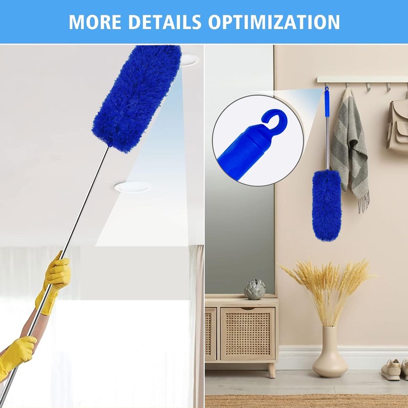 Tiumso Dusters for Cleaning,Microfiber Feather Duster 5-in-1 Kit, Duster with