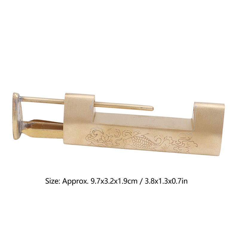 Antique Style Lock Spacing 5.9cm Auspicious Fish Lock Chinese Locks